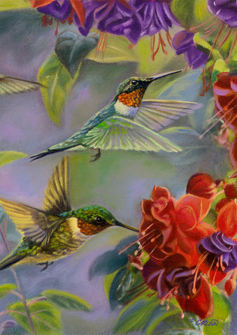 Hummingbirds Garden Flag, #G00029