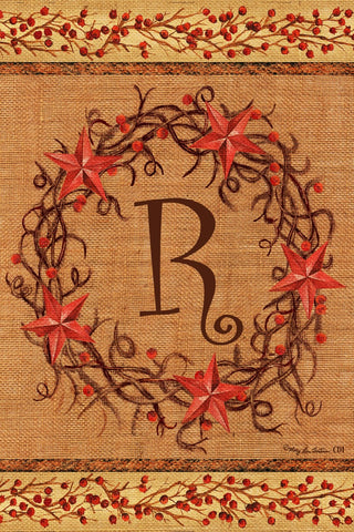 Star Wreath Monogram "R" Garden Flag, #2068FM