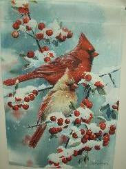 Winter Cardinals Garden Flag, #FS126
