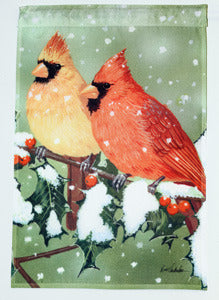 Winter Cardinal Duo Garden Flag,  #z26339