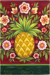 Pineapple and Flowers Garden Flag,  #141621