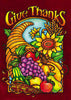 Stained Glass Give Thanks Garden Flag,  #9502fm