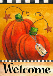 Pumpkin Autumn Welcome House Flag,  # HF0007 / H00063
