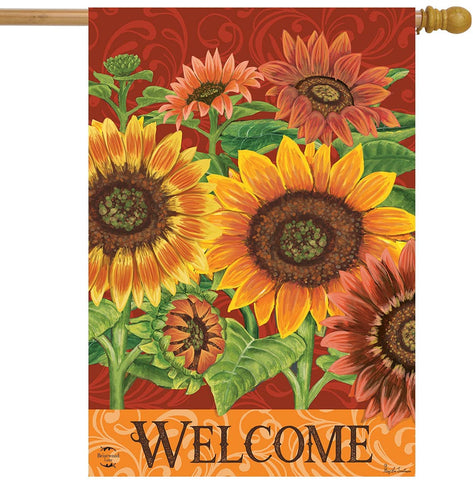 Colorful Sunflowers Fall House Flag, #H01629