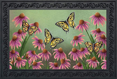Echinacea Butterfly Doormat, #D00367