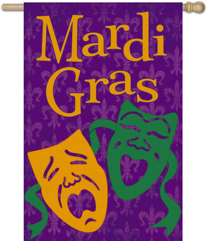 Mardi Gras 3 Masks Garden Flag, #168012