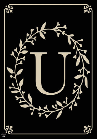 Classic Monogram "U" Garden Flag, #G00840-U