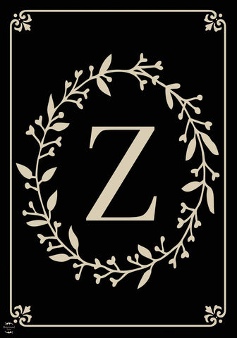 Classic Monogram "Z" Garden Flag, #G00840-Z