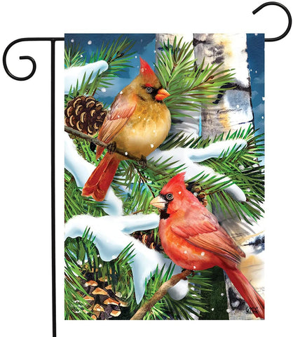 Snowy Cardinals Garden Flag, #G01661
