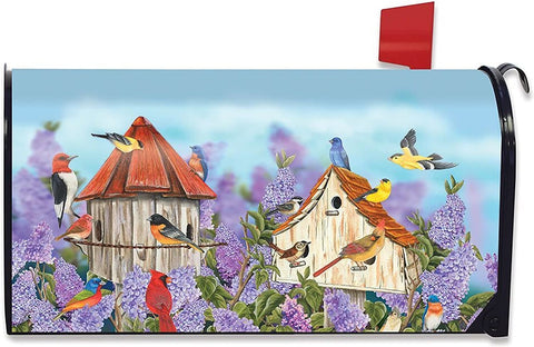 Birds and Lilacs Standard Size Mailbox Cover, M00343