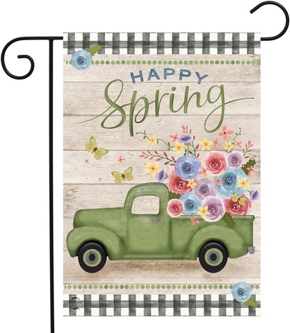 Happy Spring Pickup Truck Garden Flag,#G01775