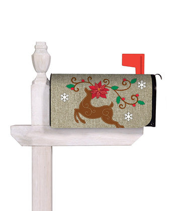 Burlap Reindeer Standard Size Mailbox Cover, #56B539