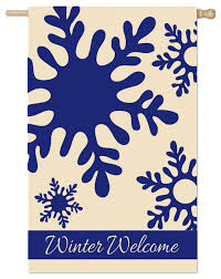 Winter Welcome Applique House Flag,  #158267