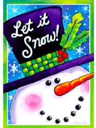 Let It Snow Snowman House Flag, #92661