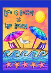 Life At The Beach Garden Flag, #9836FM