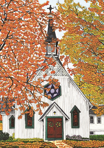 Autumn Church Garden Flag, #G00084