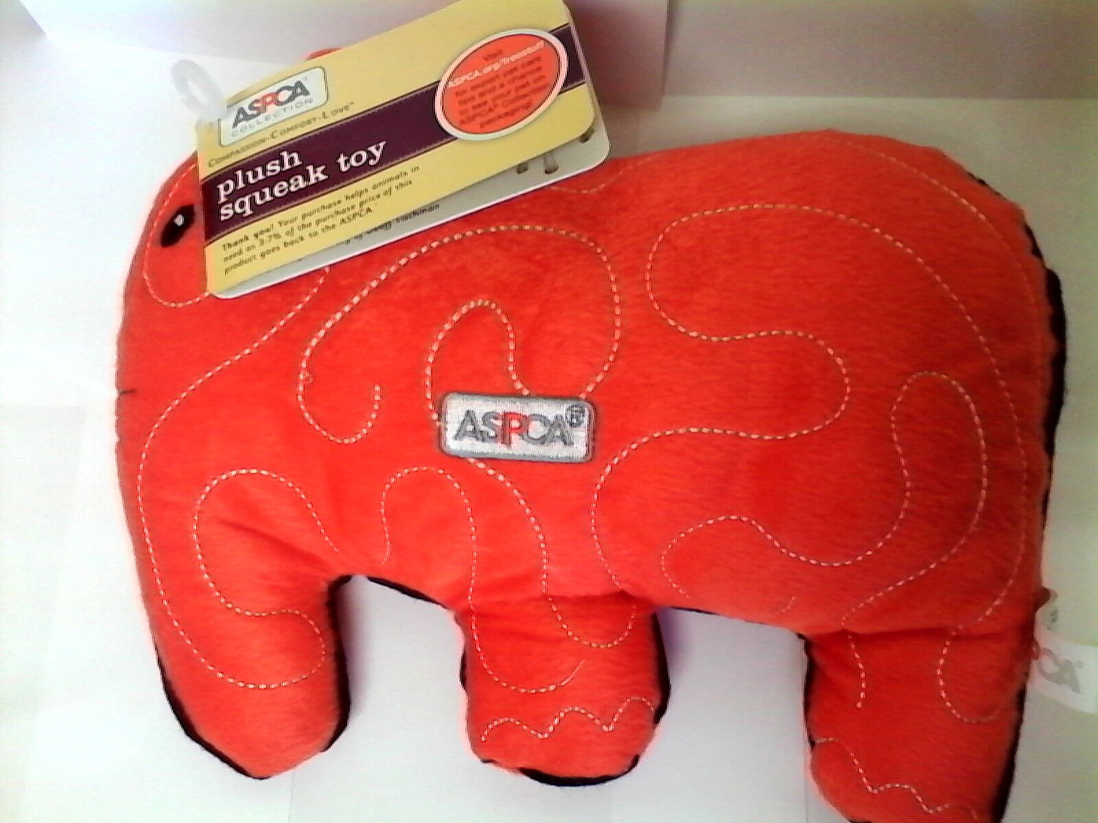 ASPCA Quilt Elephant Plush Squeak Toy