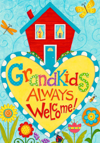 Grandkids Always Welcome Garden Flag, #1502FM