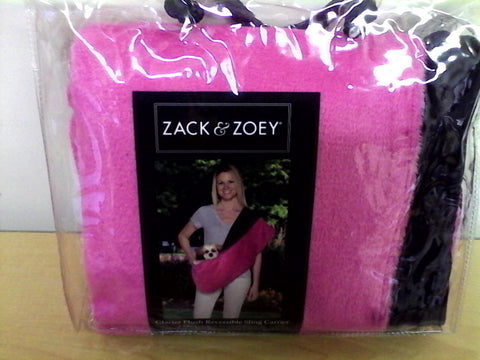Zack & Zoey, Glacier Pink Plush Reversible Sling Carrier