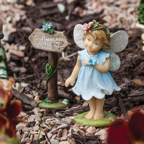 Mini Garden Fairy Statue with Sign
