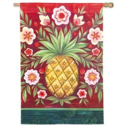 Pineapple and Flowers House Flag, #131621