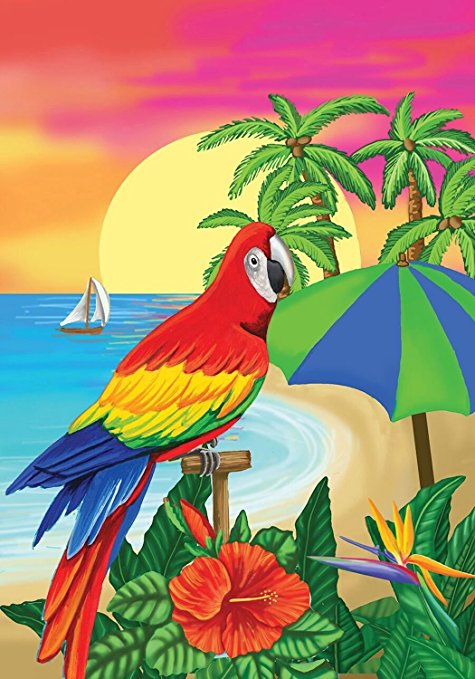 Paradise Parrot Garden Flag,  #G00345