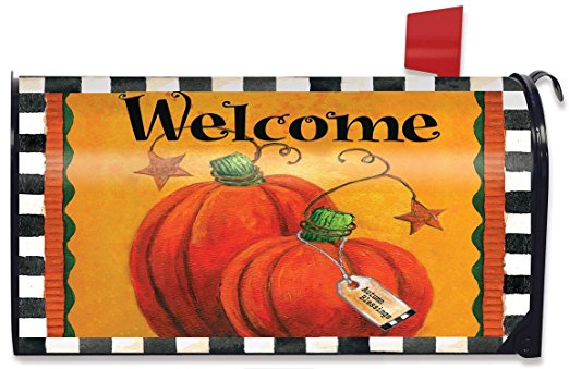 Pumpkin Autumn Welcome Standard Mailbox Cover, #M00063