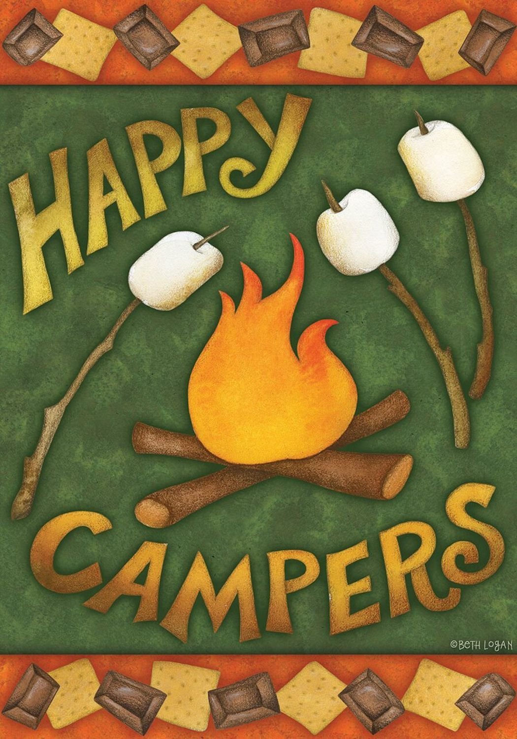 Happy Campfire Garden Flag,  #G00474