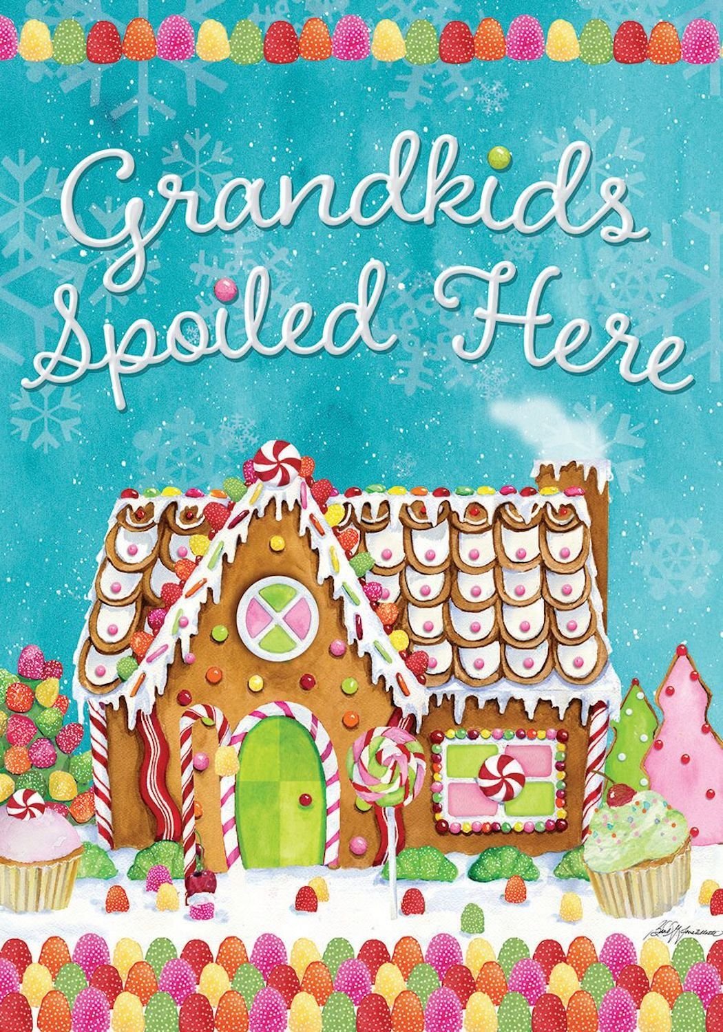 Grandkids Spoiled Gingerbread Garden Flag,  #G00536