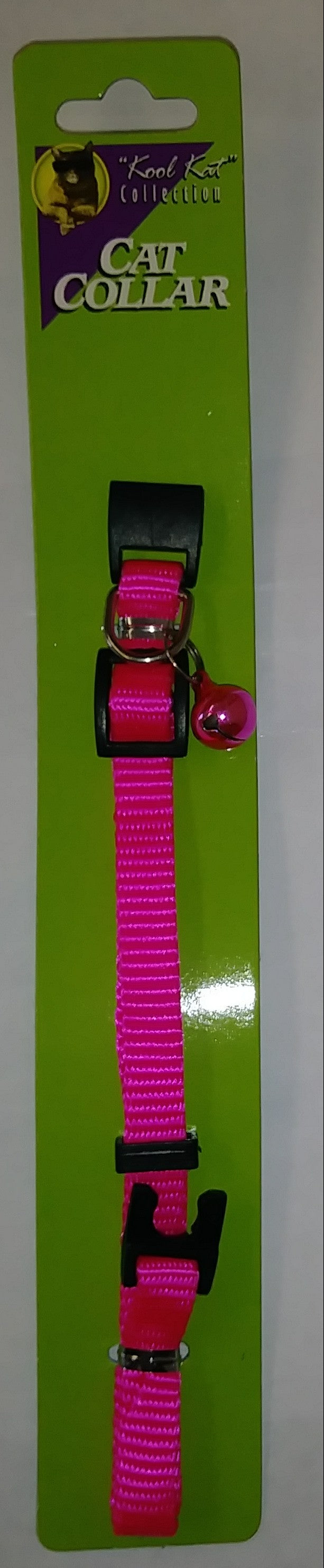 Pink Adjustable Nylon Cat Collar with Bell