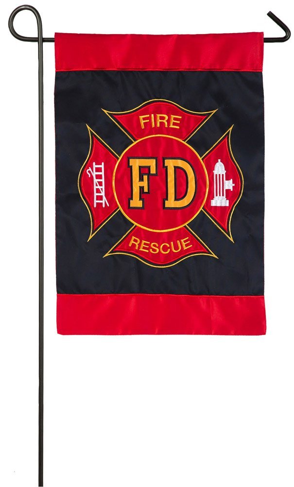 Fire Department Applique Garden Flag, #168608