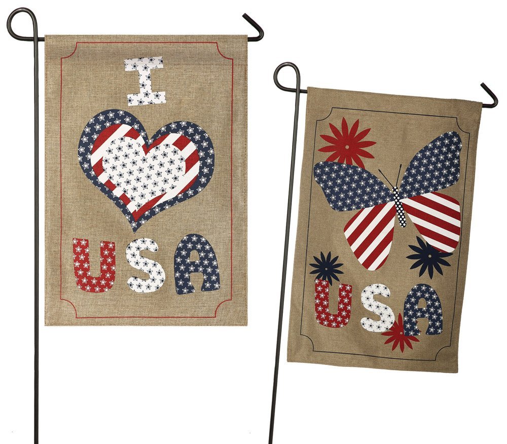 Love USA Burlap Garden Flag, #14b3749fb