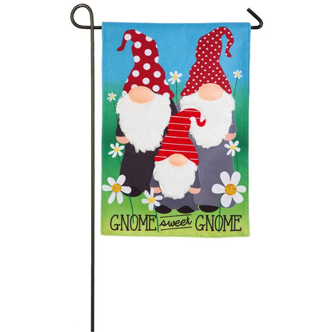 Gnome Sweet Gnome Burlap Garden Flag, #14b4683bl