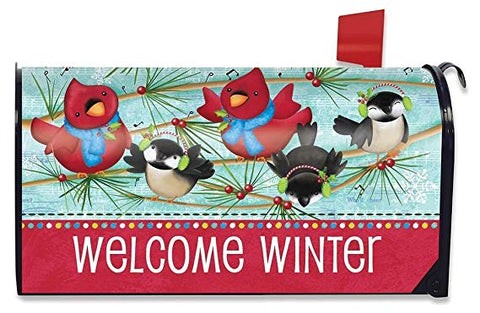 Winter Songbirds Standard Size Mailbox Cover, M00699
