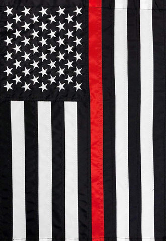 Embroidered Thin Red Line Garden Flag, #G00671