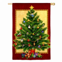 Traditional Christmas Tree House Flag, #131401