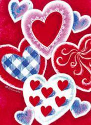 Valentine Hearts House Flag, #9347fl