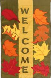 Welcome Fall Leaves Garden Flag,  #16698