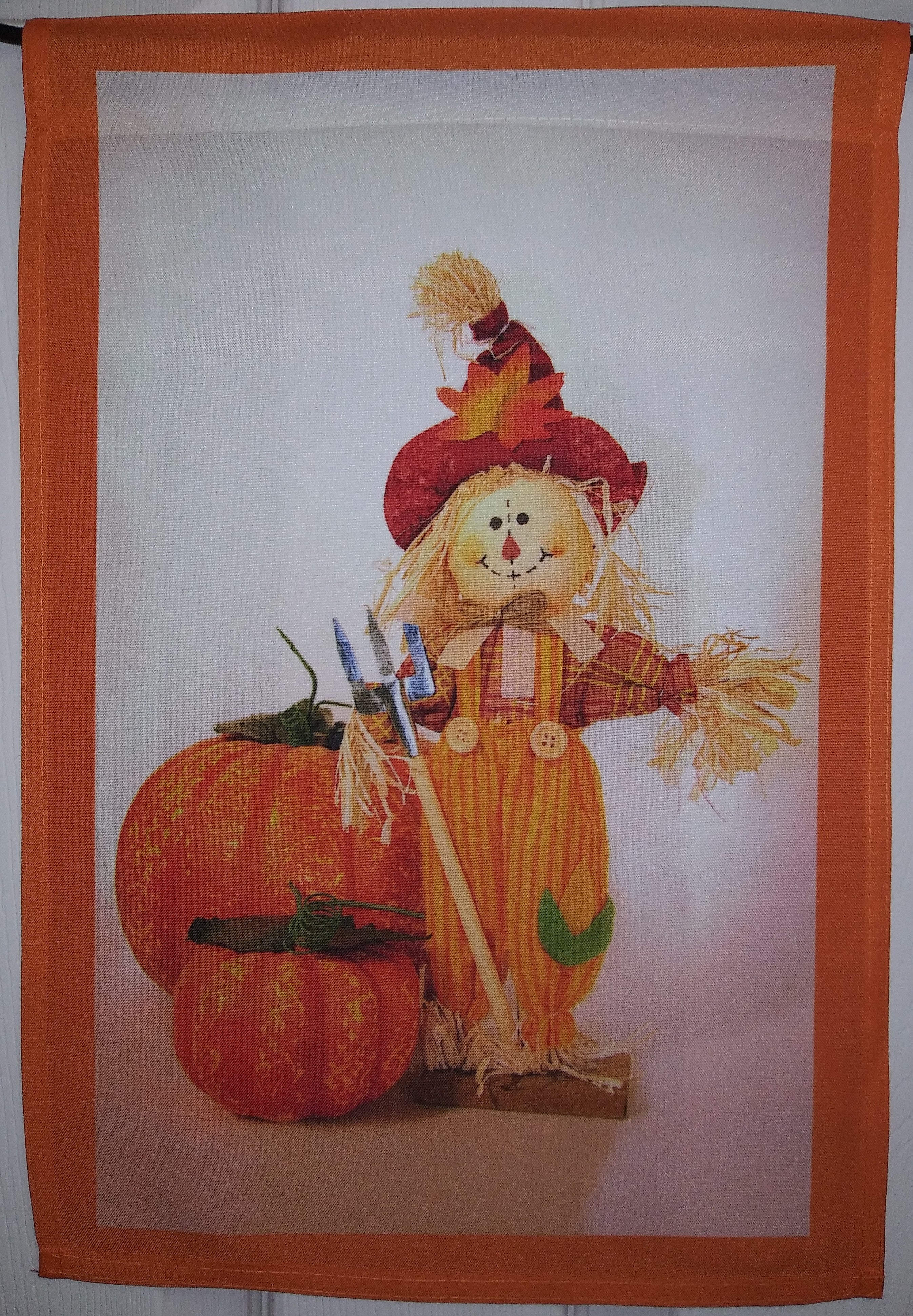 Scarecrow and Pumpkins Garden Flag, #FST001