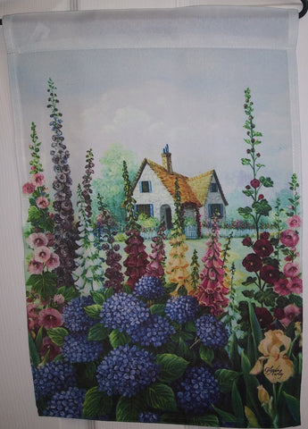 Cottage Flower Garden Flag, #FS9