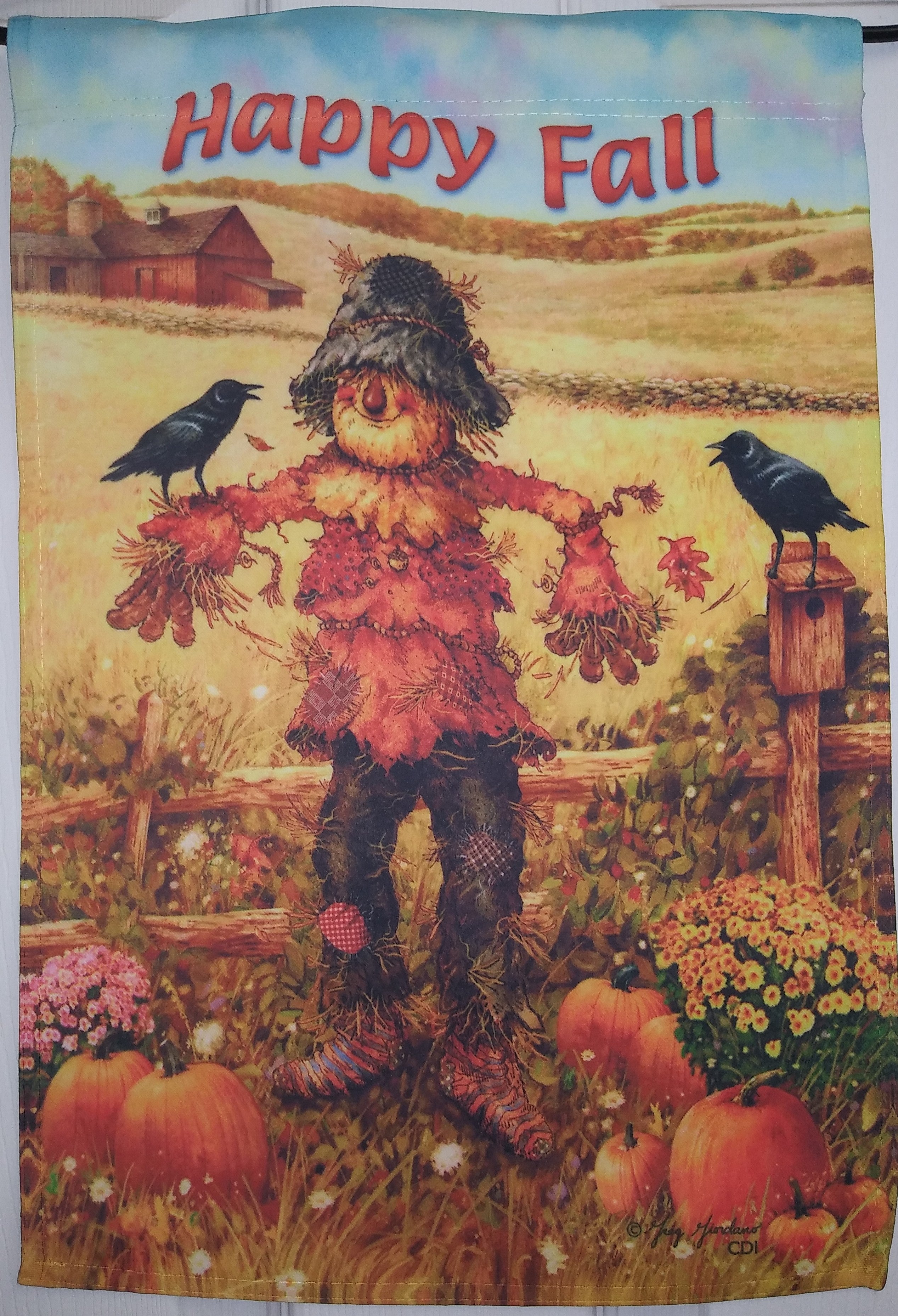 Happy Fall Scarecrow Garden Flag, #0129fm