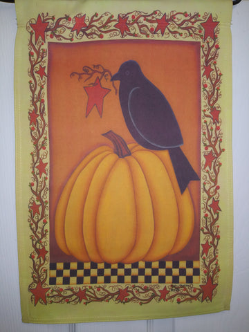 Crow Pumpkin Garden Flag, #9504fm