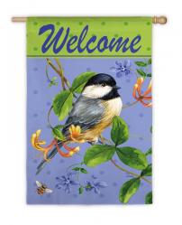 Bird and Bee Welcome House Flag, #131653