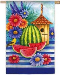 Birdhouse and Watermelons Garden Flag,  #141415