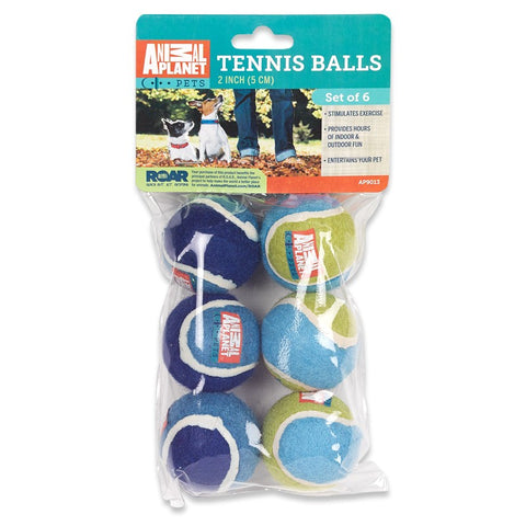 6 pack of 2" Tennis Balls for Small Dogs