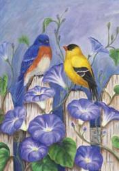 Bluebird/Goldfinch Garden Flag,  #0025fm