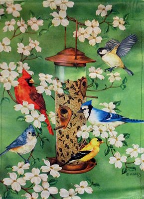 Bird Feeder Bliss Garden Flag,  #05991