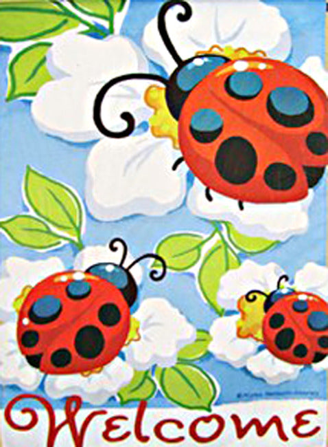 Ladybug Trio Garden Flag,  #z26099