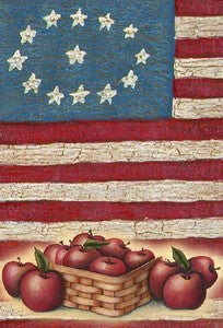 Stars Stripes and Apples Patriotic Garden Flag,  #FS322