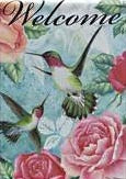 Hummingbirds and Roses Garden Flag,  #z141680